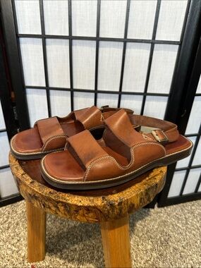 Cole Haan Men's Brown Leather Adjustable Strap Sandals 9.5 EUC